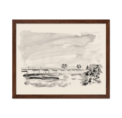 Misty Bridge Scene