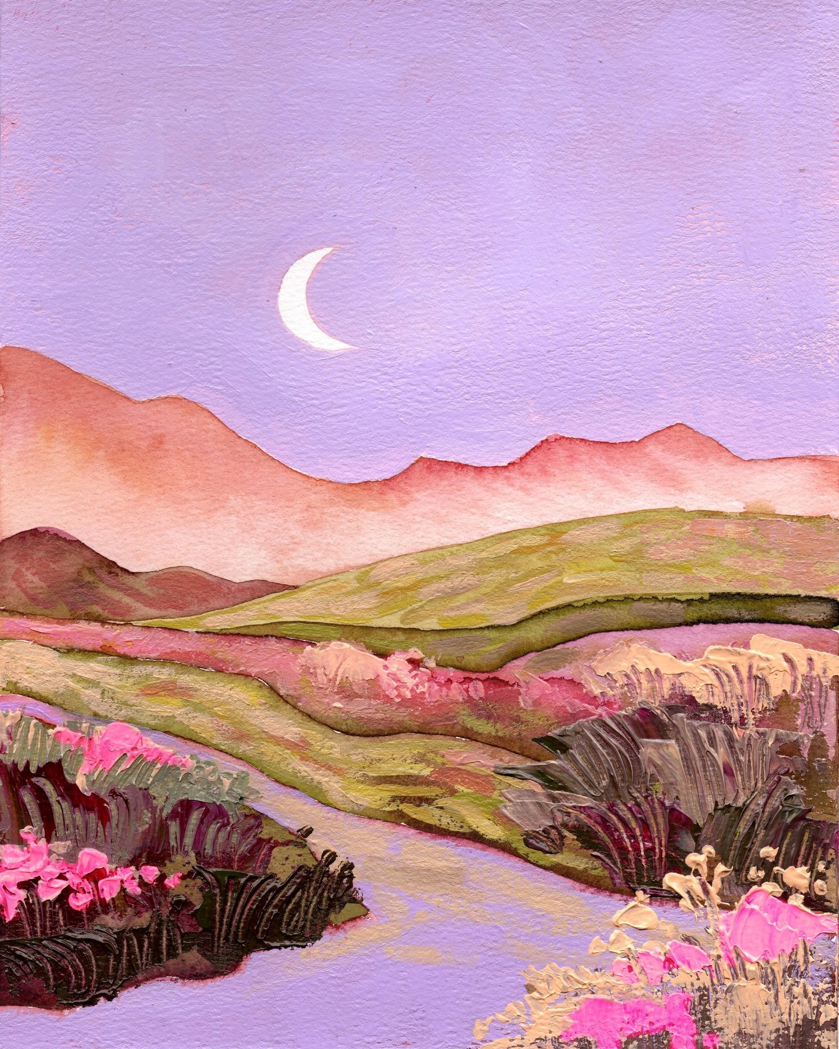 Pastel Crescent Landscape