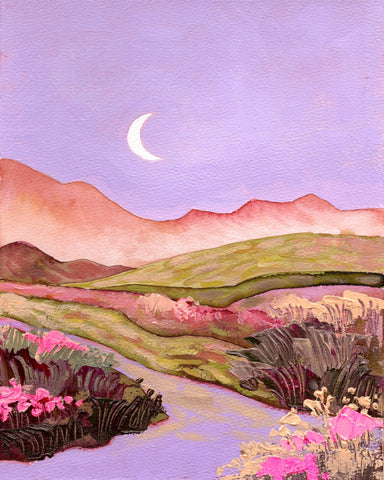 Pastel Crescent Landscape
