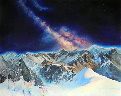 Galactic Sky Over Snowy Mountains