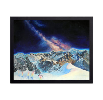 Galactic Sky Over Snowy Mountains