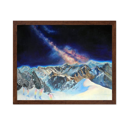 Galactic Sky Over Snowy Mountains