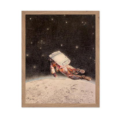 Drifting Astronaut Above the Moon