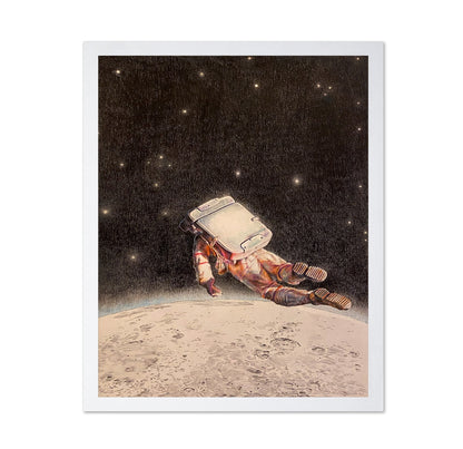 Drifting Astronaut Above the Moon