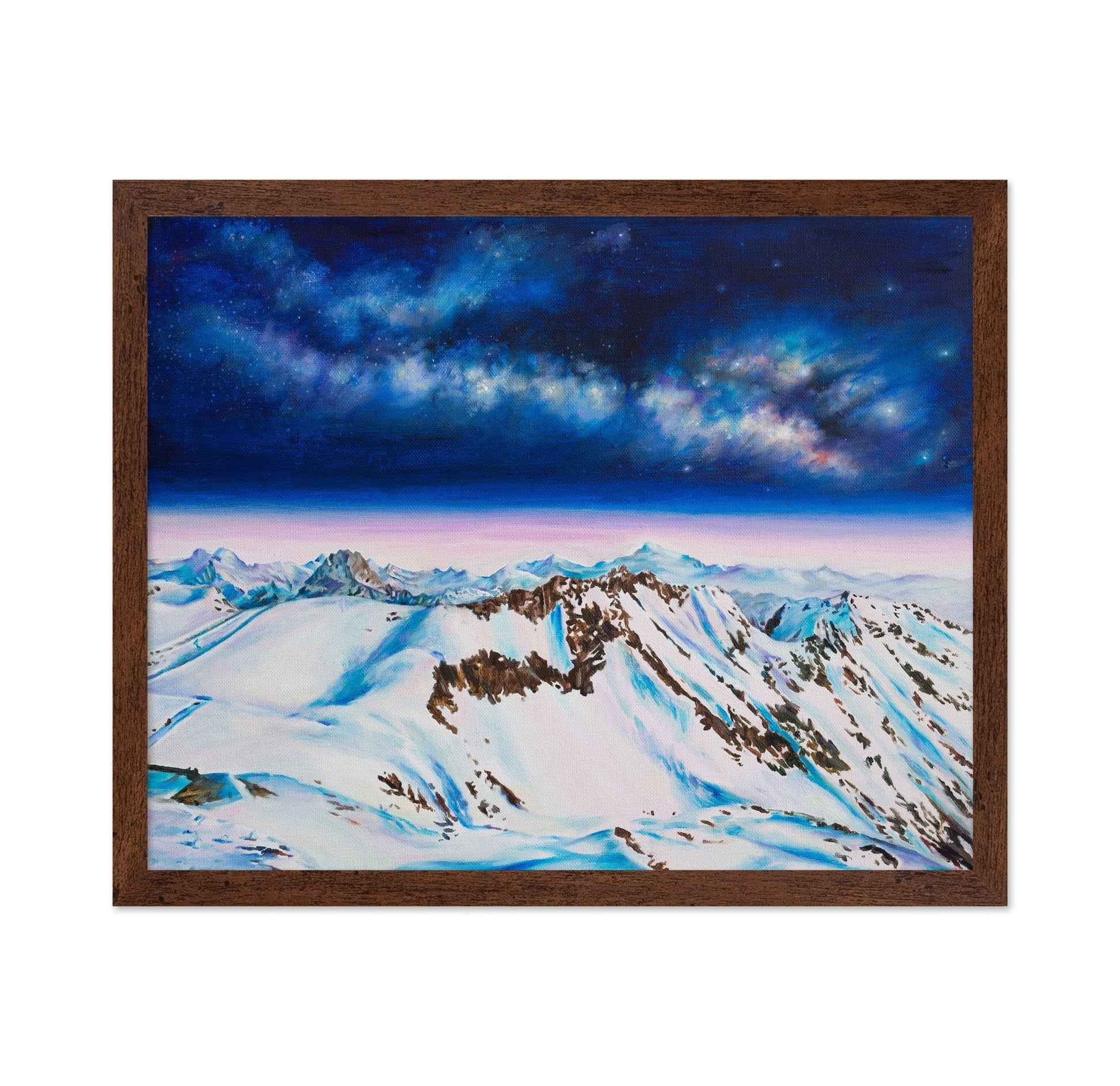 Milky Way Over Snow Peaks