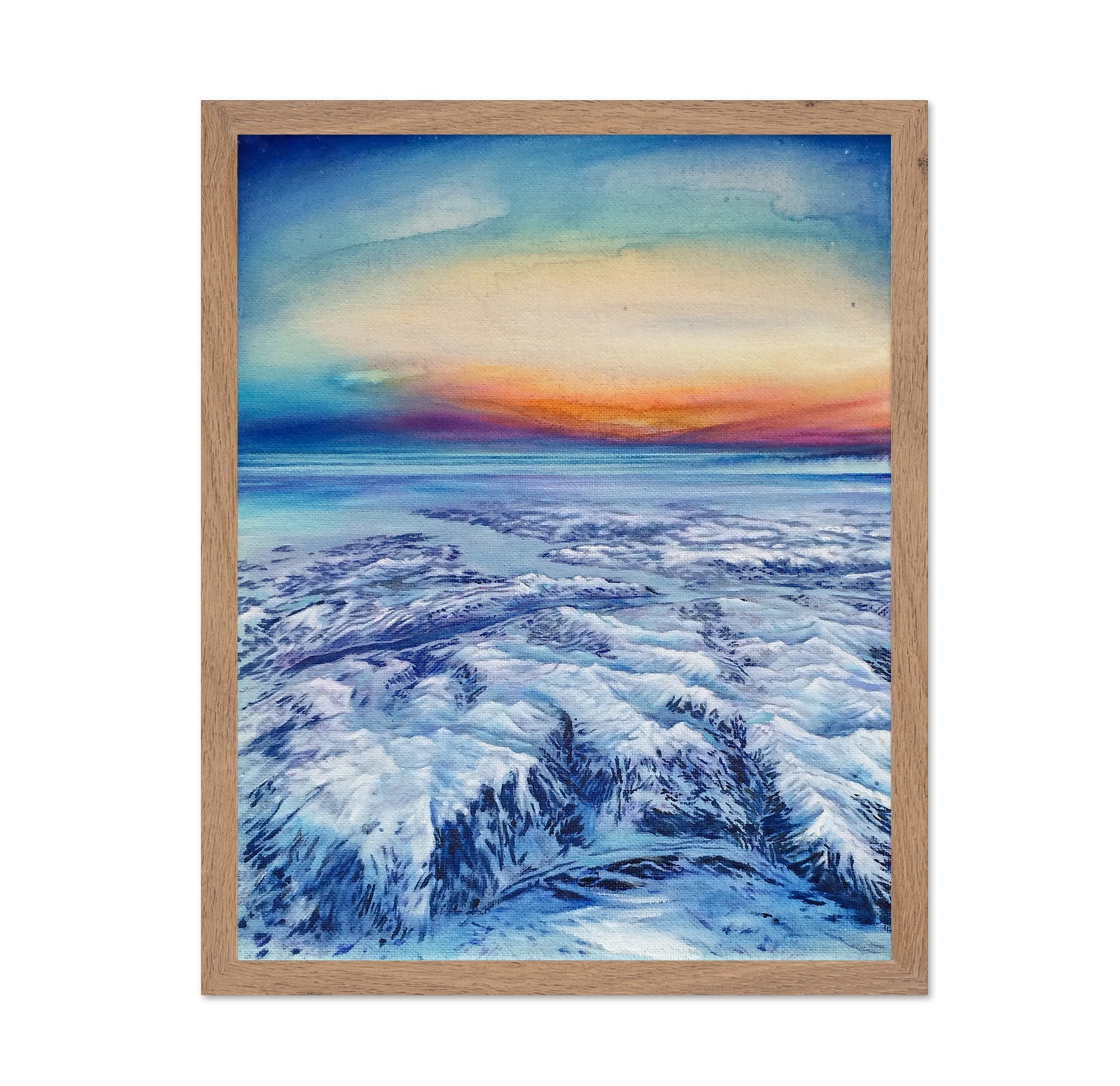 Winter Sunset Over Frozen Shore