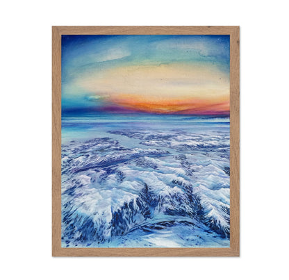 Winter Sunset Over Frozen Shore