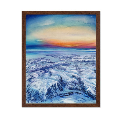 Winter Sunset Over Frozen Shore
