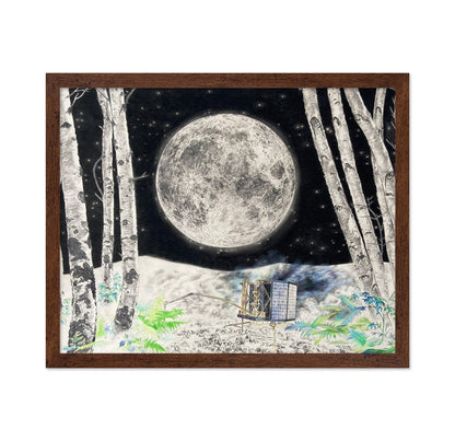 Moonlit Machine in Birch Forest