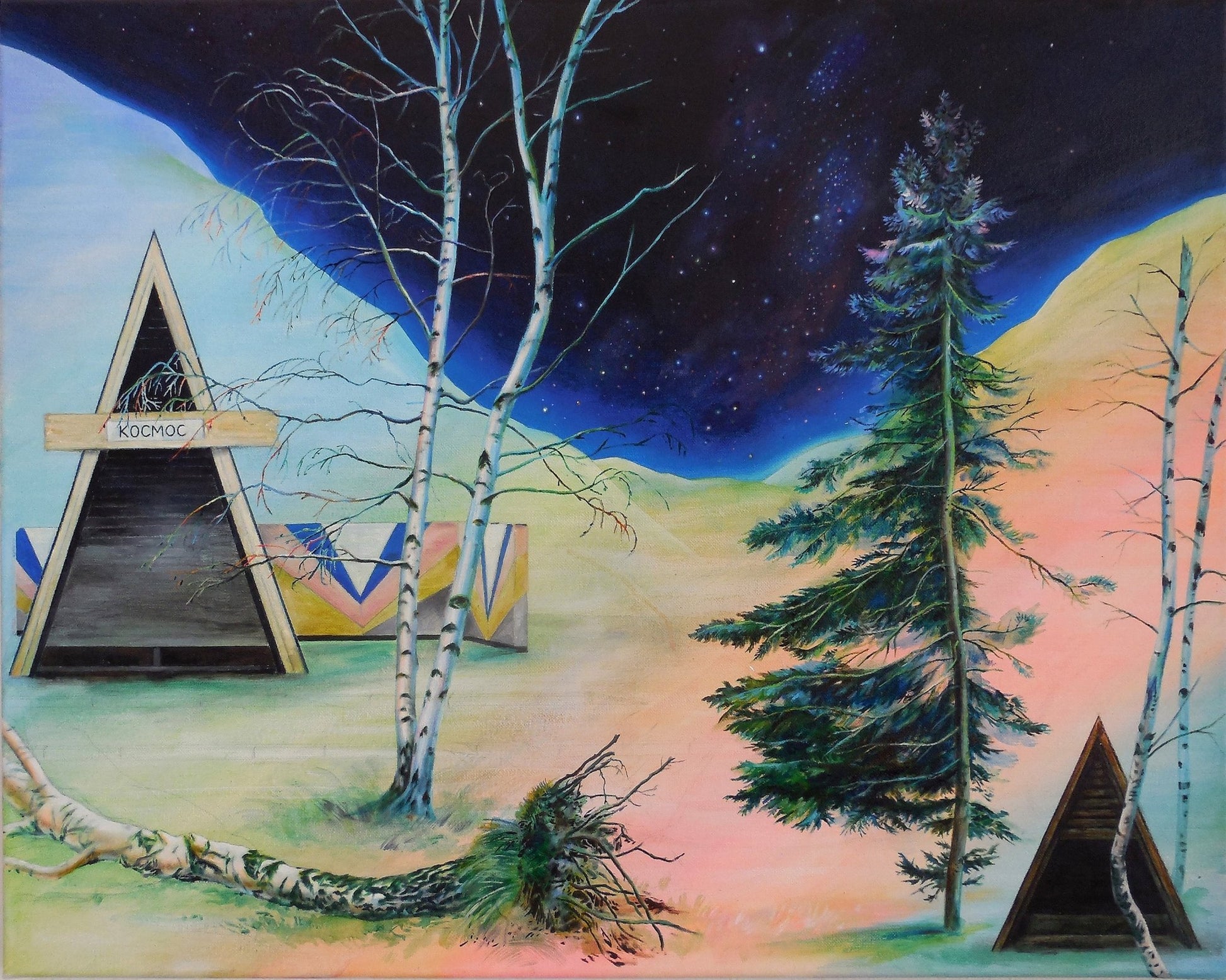 Cosmic Camp Under Starry Sky