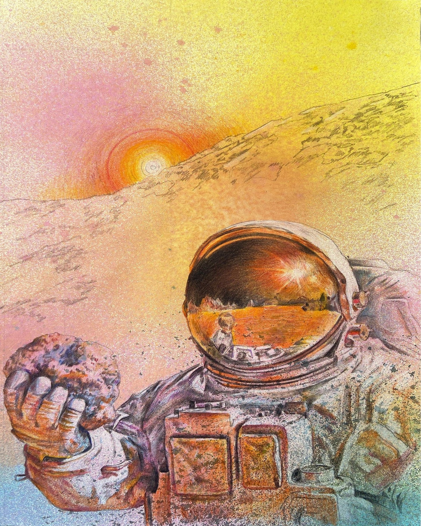 Astronaut Holding Alien Terrain