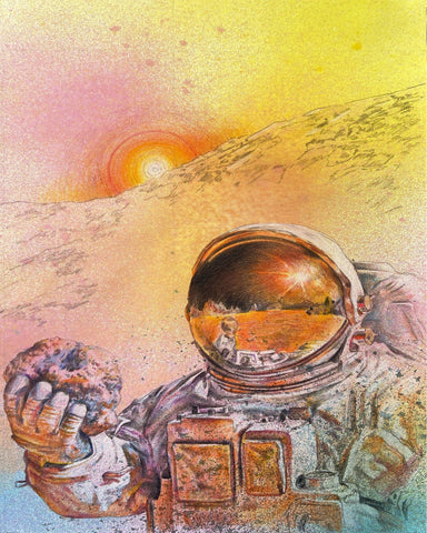 Astronaut Holding Alien Terrain