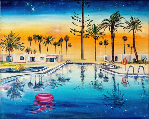 Sunset Poolside Oasis