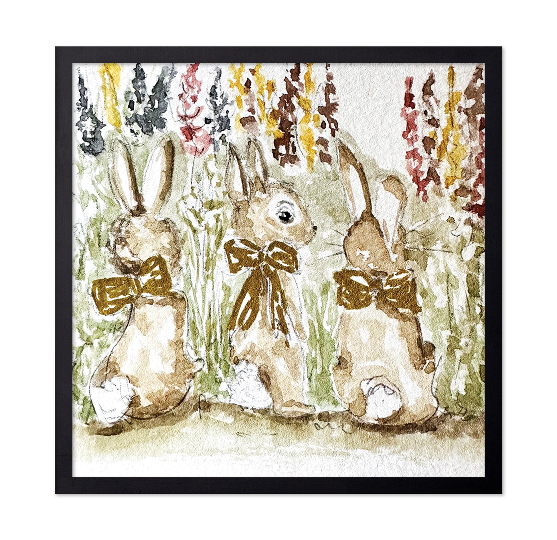 Whimsical Bunnies with Bows