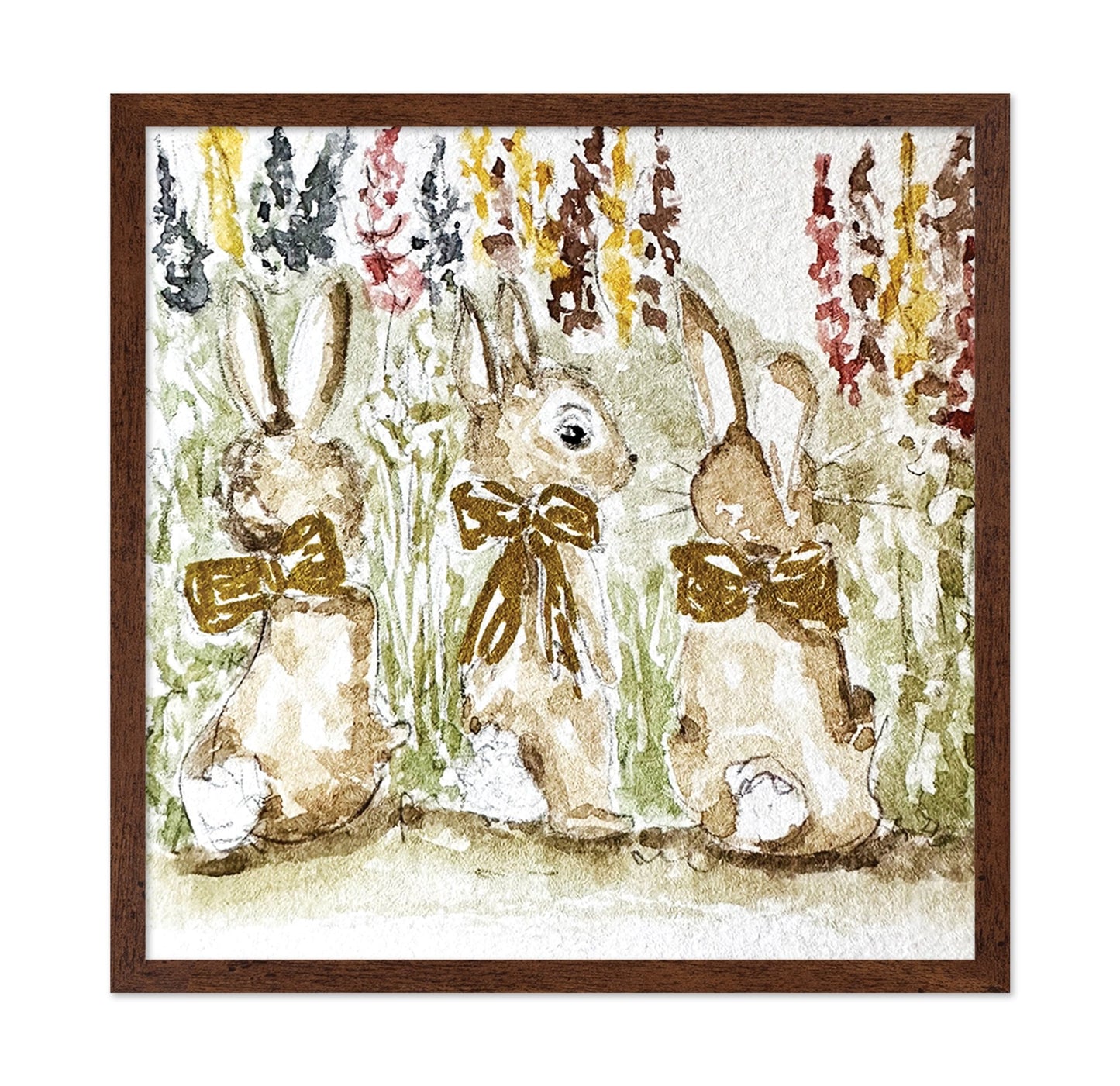 Whimsical Bunnies with Bows