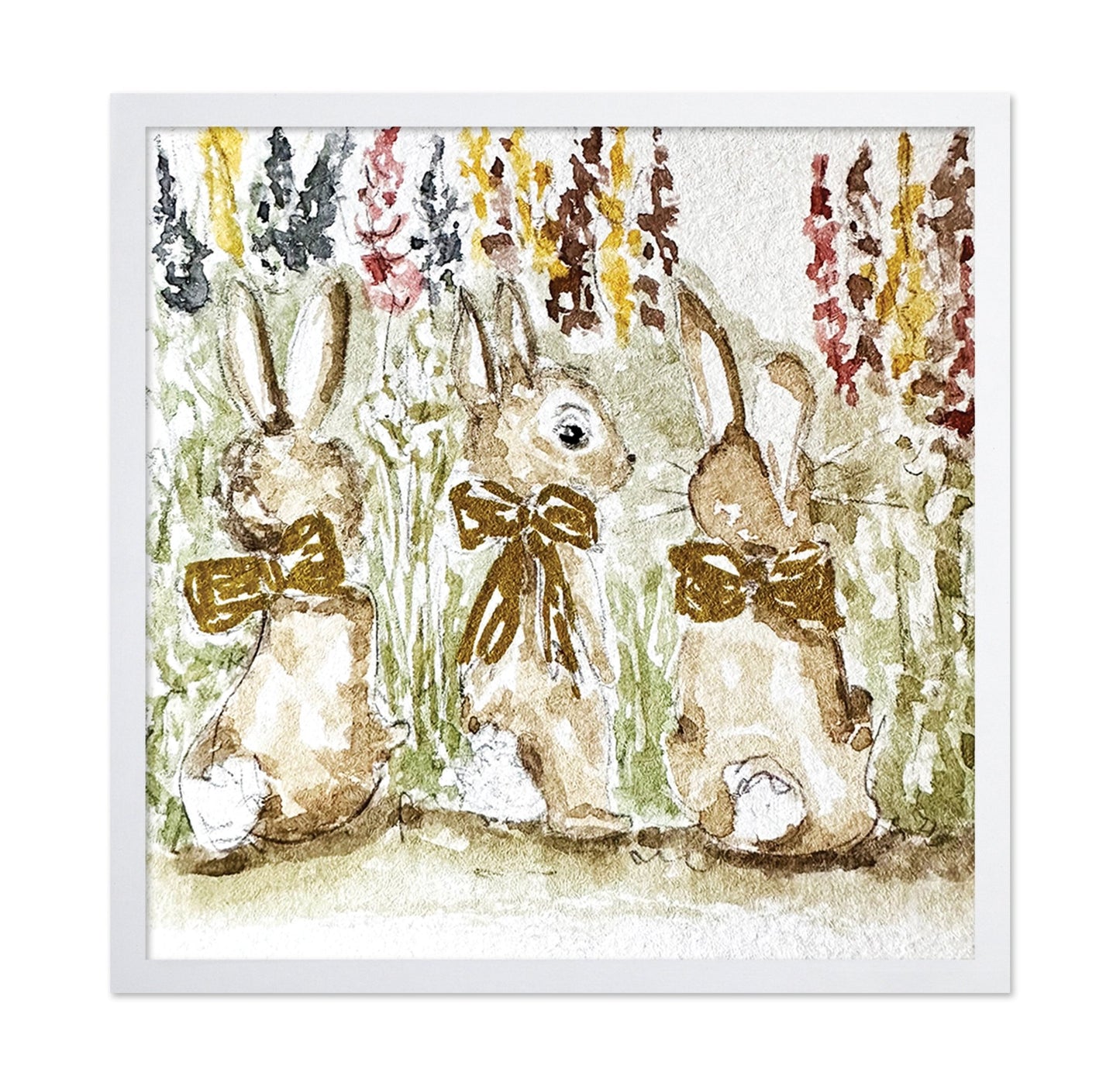 Whimsical Bunnies with Bows