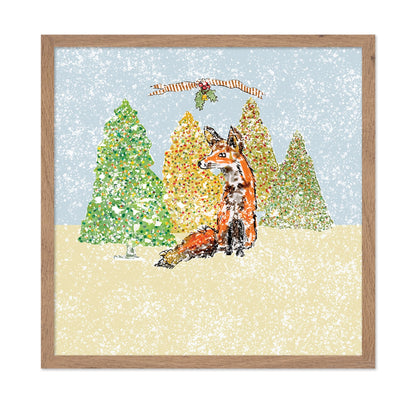 Snowy Fox Holiday Scene
