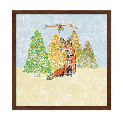 Snowy Fox Holiday Scene