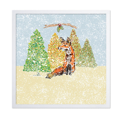 Snowy Fox Holiday Scene