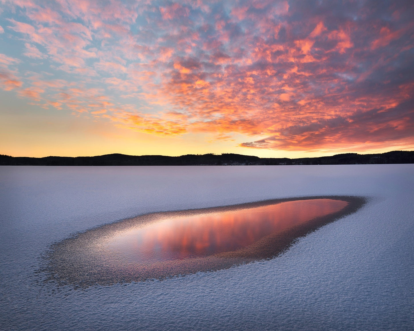 Frozen Lake Sunset