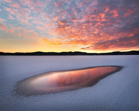 Frozen Lake Sunset