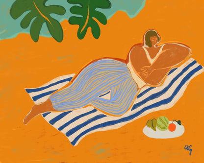 Beach Resting Woman