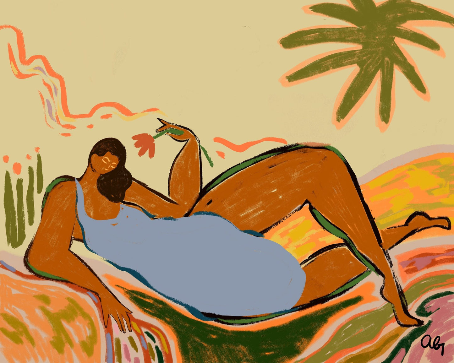 Tropical Recline Woman