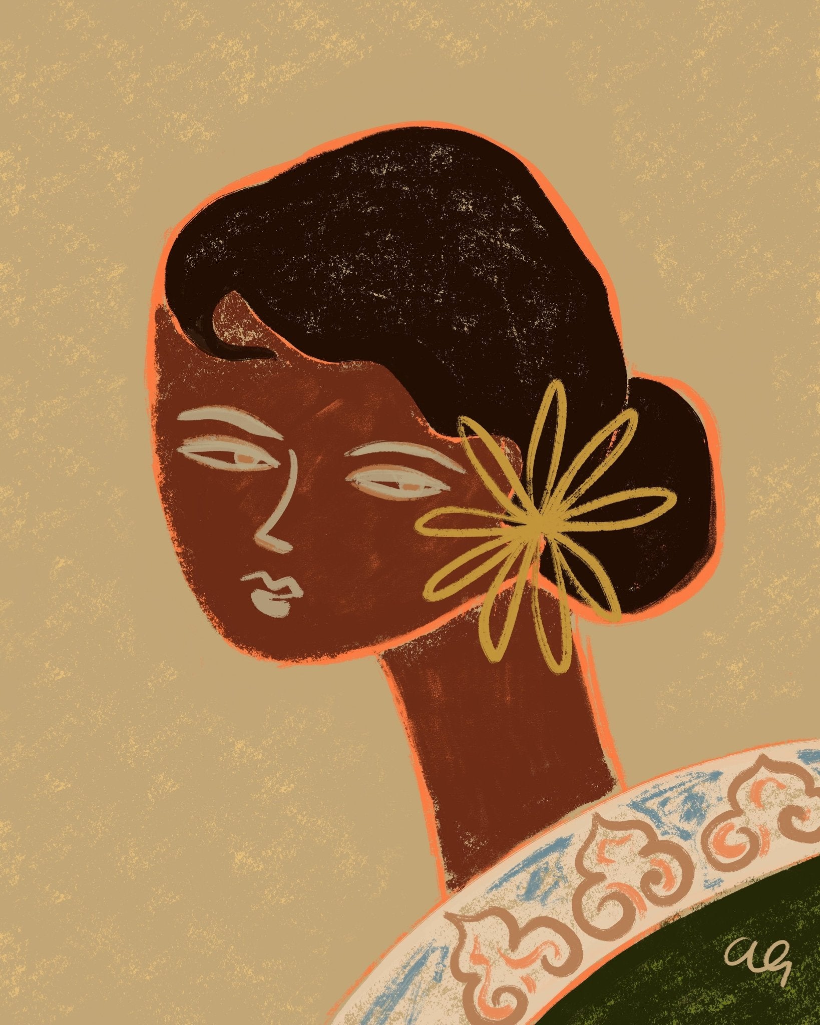 Golden Flower Portrait