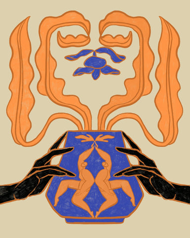 Mirrored Figure Vase