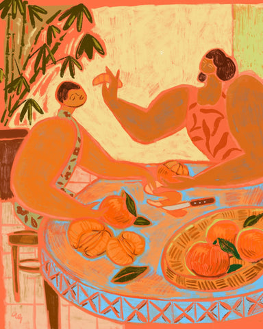 Peeling Oranges Scene