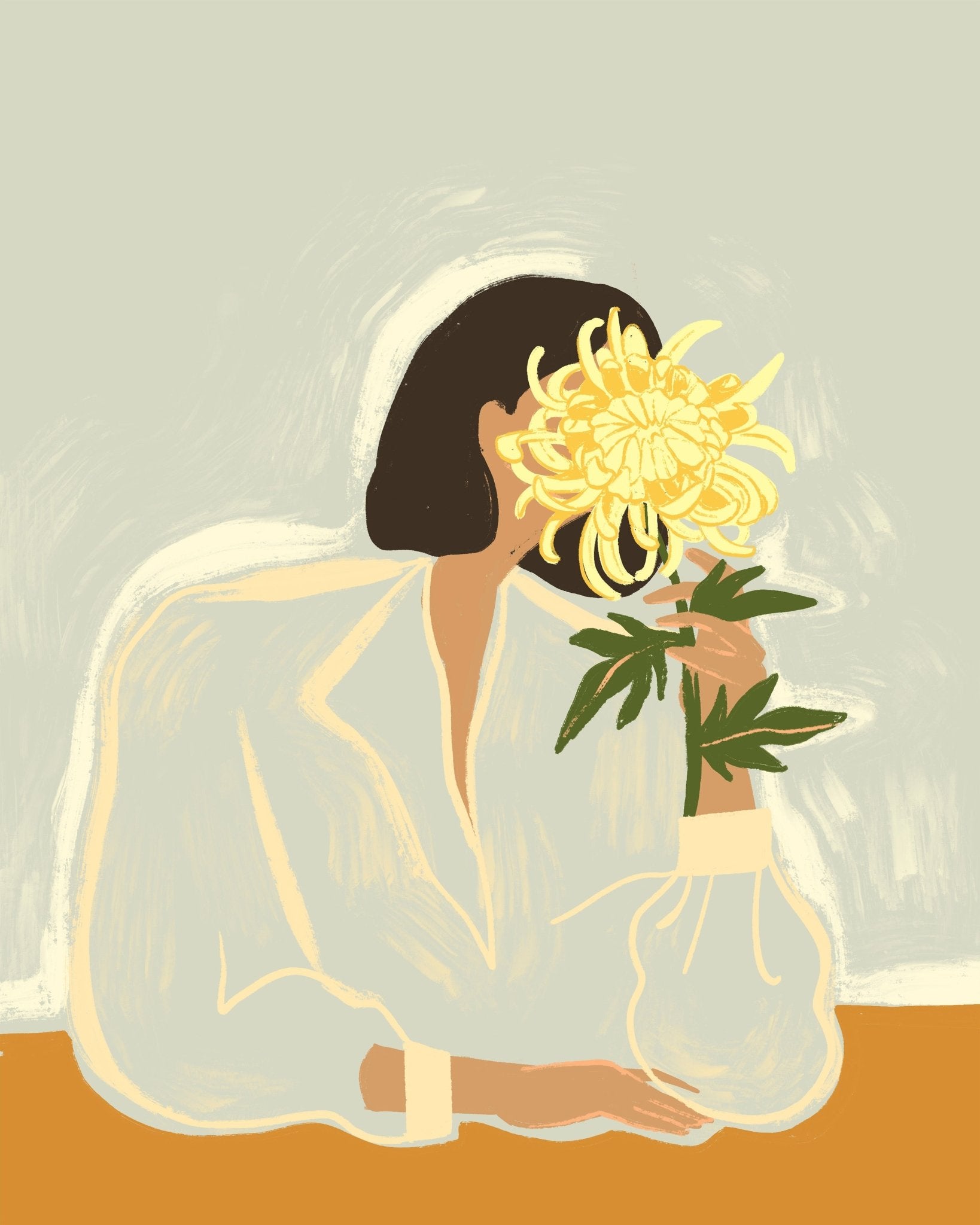 Woman With Yellow Flower