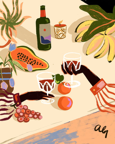 Tropical Wine Still Life