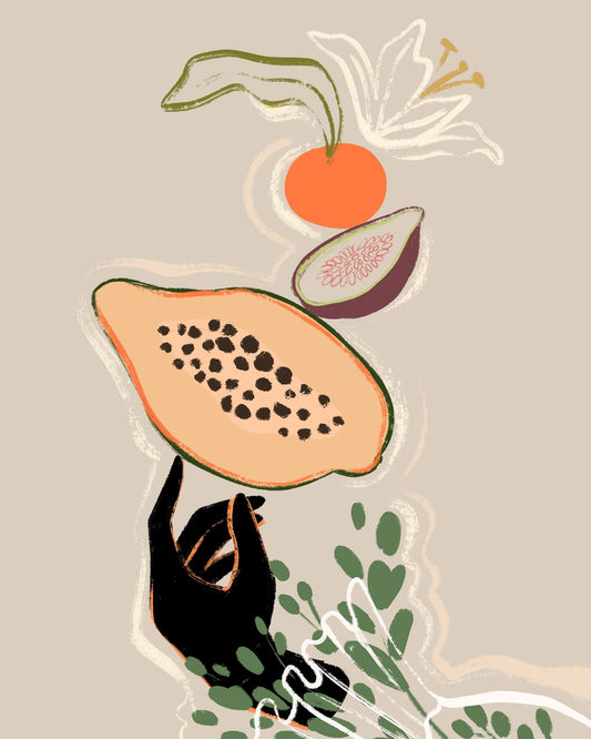 Abstract Papaya and Tropical Fruit