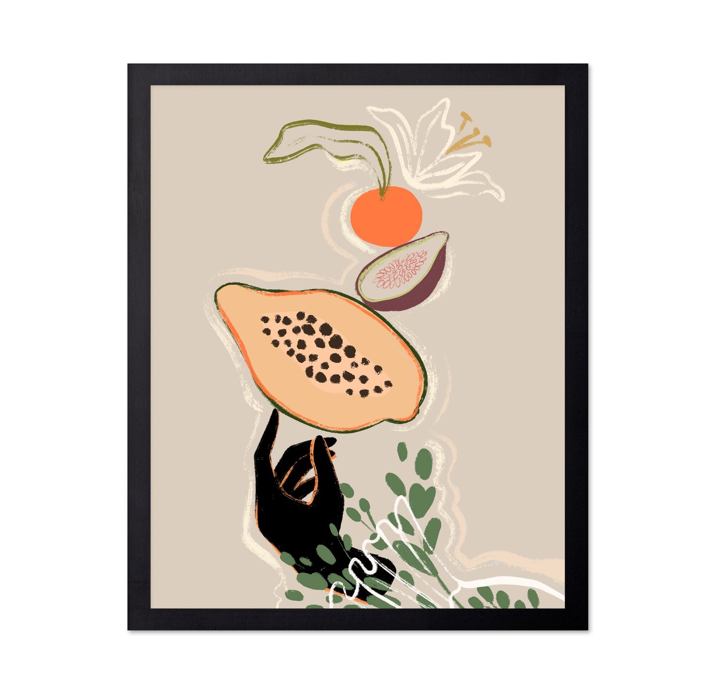 Abstract Papaya and Tropical Fruit