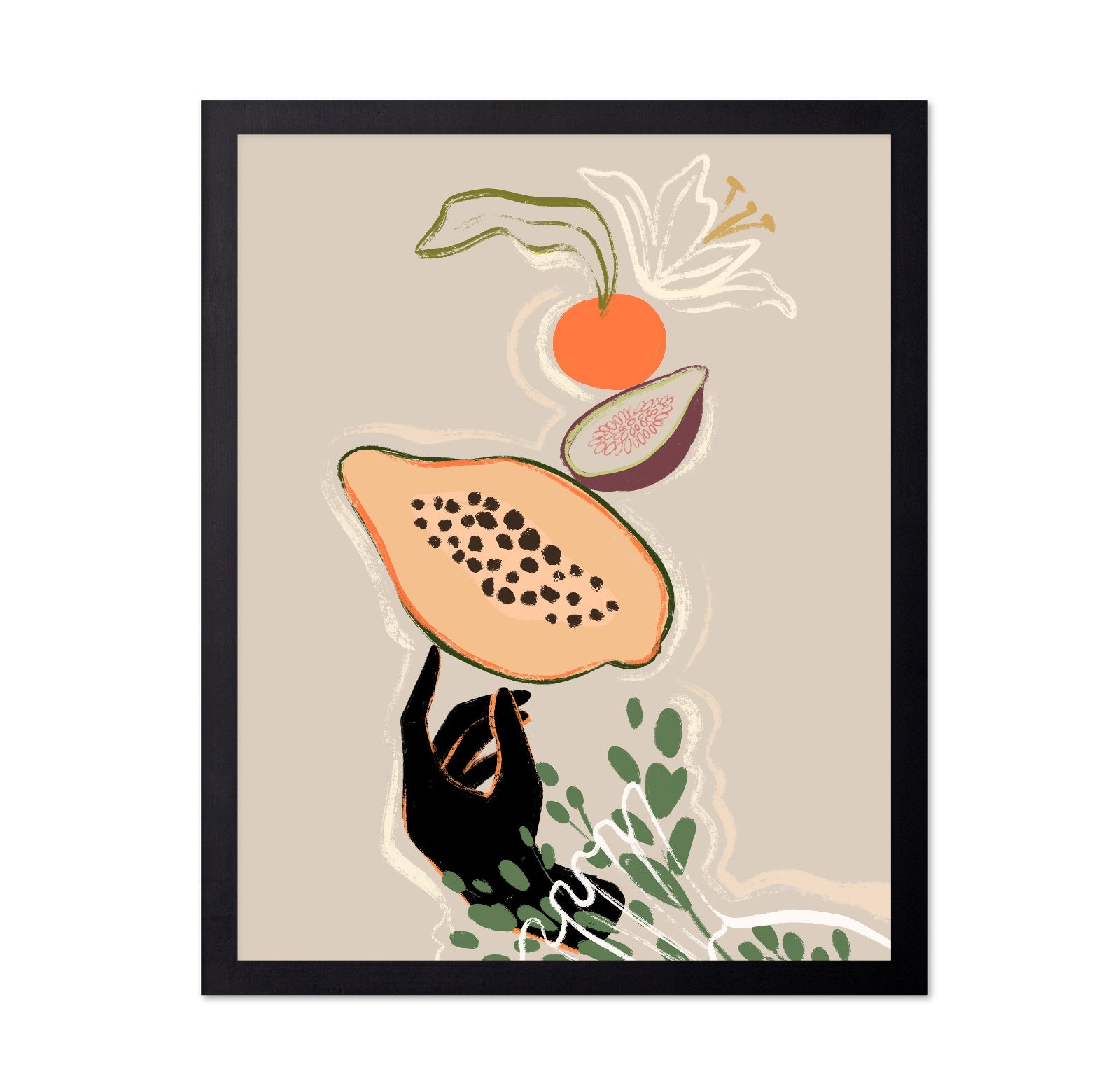 Abstract Papaya and Tropical Fruit