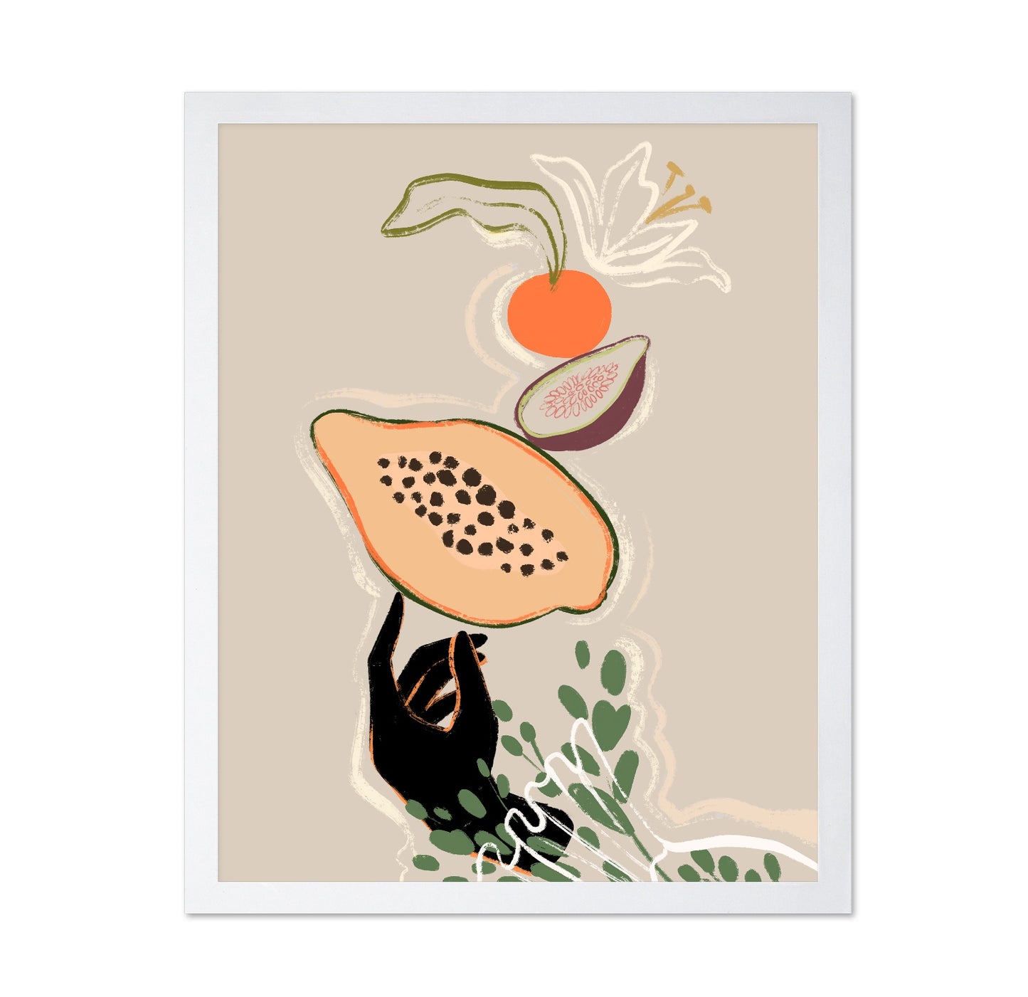Abstract Papaya and Tropical Fruit
