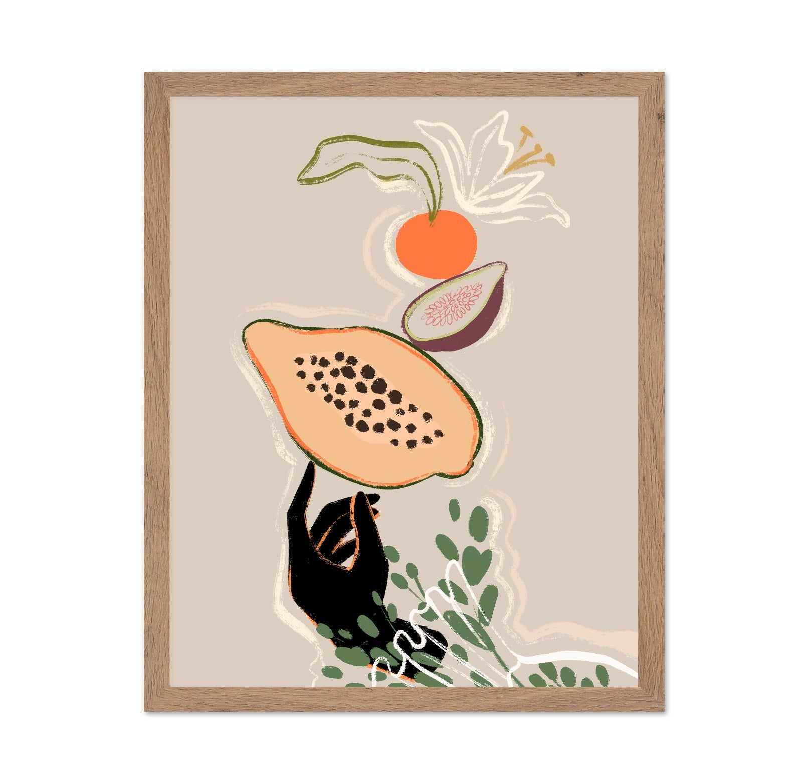 Abstract Papaya and Tropical Fruit