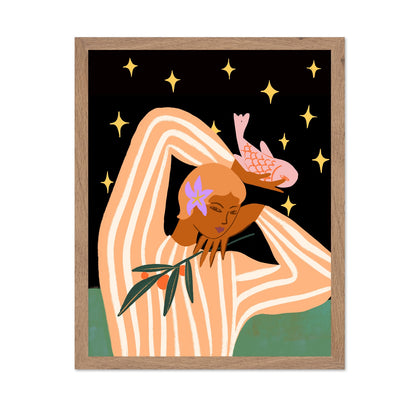 Celestial Figure With Fish