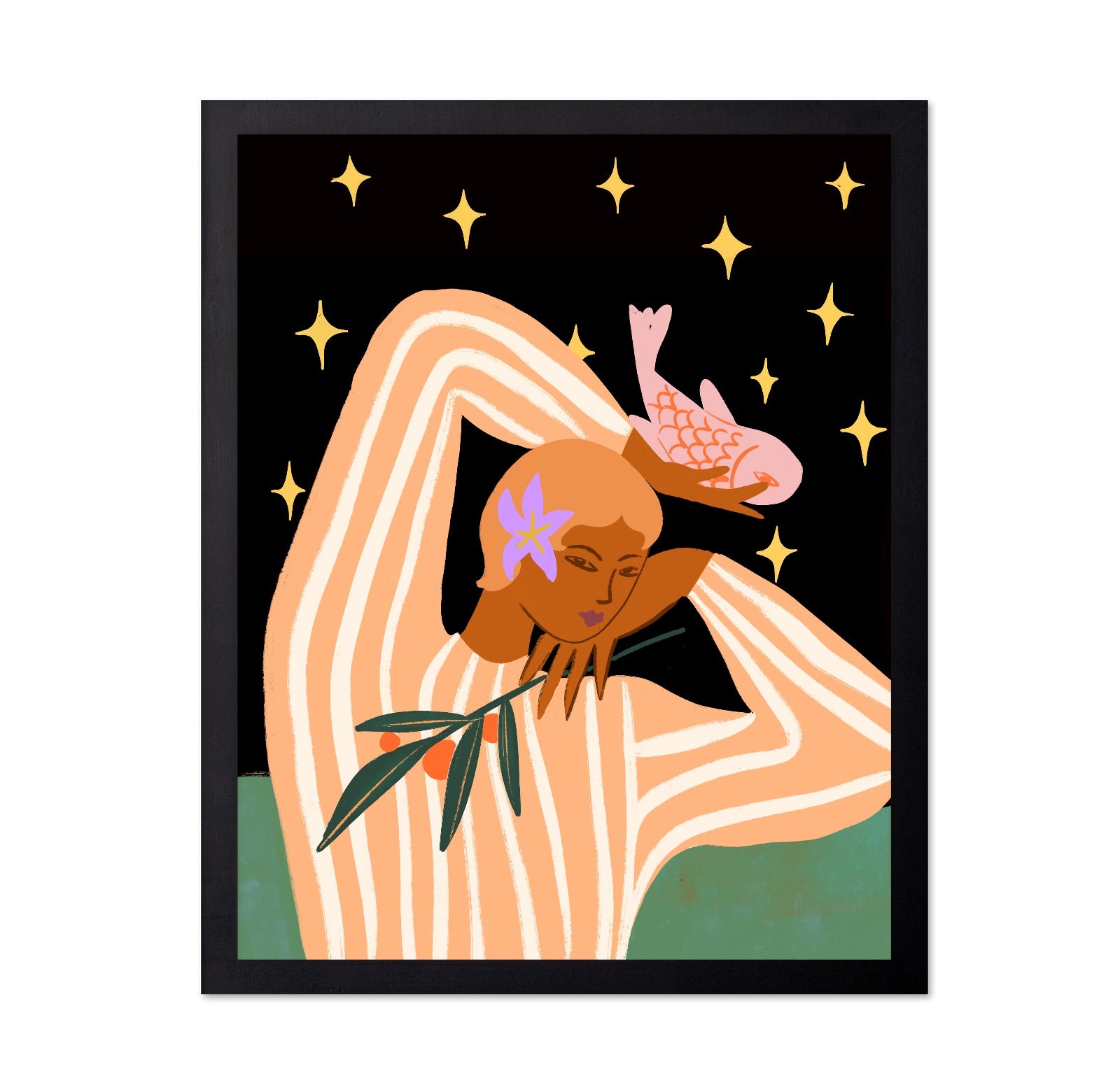 Celestial Figure With Fish