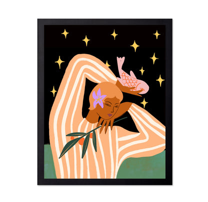 Celestial Figure With Fish