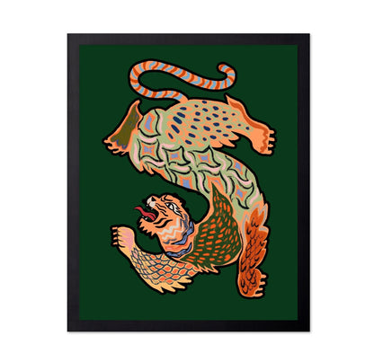 Mythical Winged Tiger Folk Art
