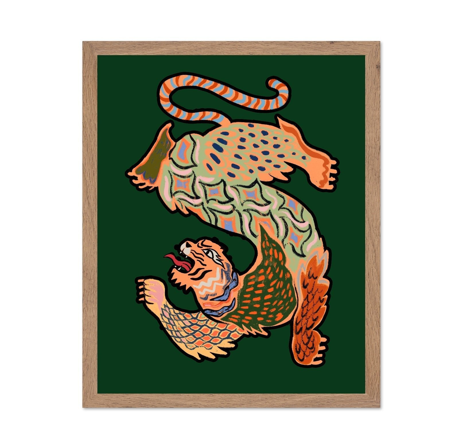 Mythical Winged Tiger Folk Art