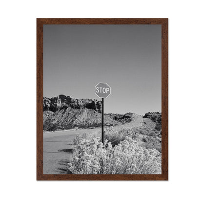 Black and White Desert Stop Sign