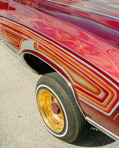 Vintage Lowrider Car Detail Automotive