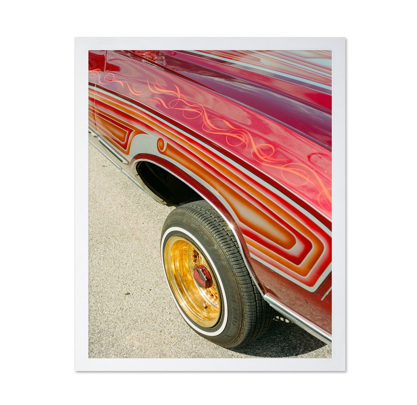 Vintage Lowrider Car Detail Automotive