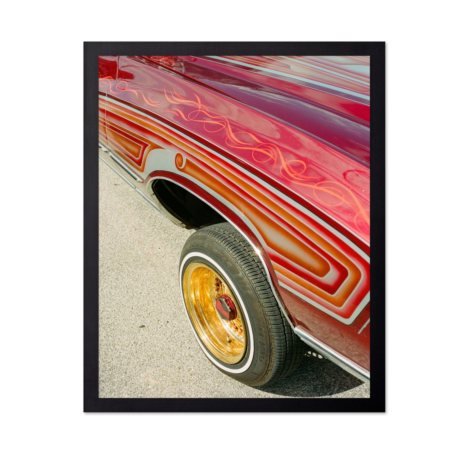 Vintage Lowrider Car Detail Automotive