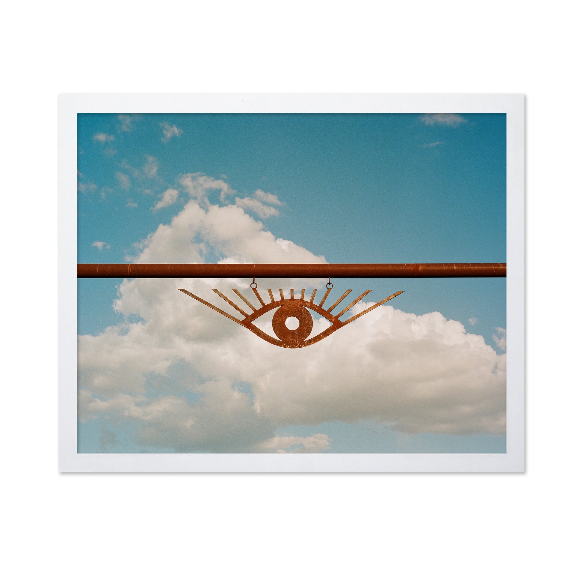 Minimalist Rust Eye Sculpture Sky