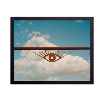 Minimalist Rust Eye Sculpture Sky