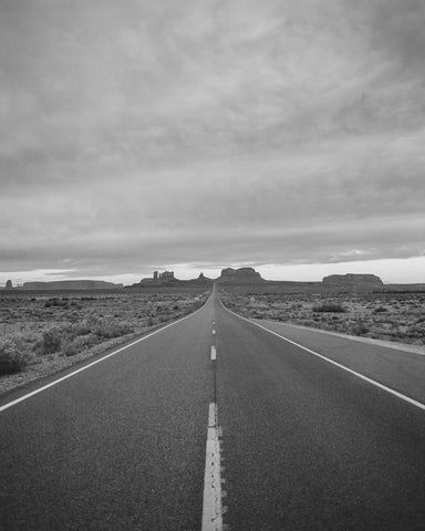 Black and White Desert Highway