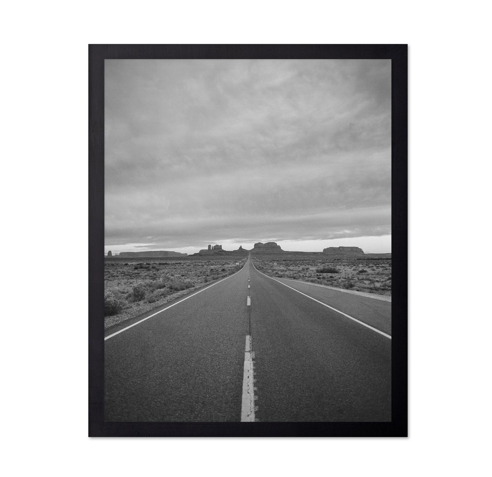 Black and White Desert Highway